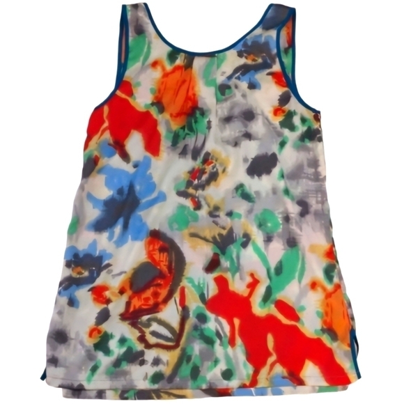 Anthropologie Fei abstract floral multi color tank top size s - Picture 3 of 9